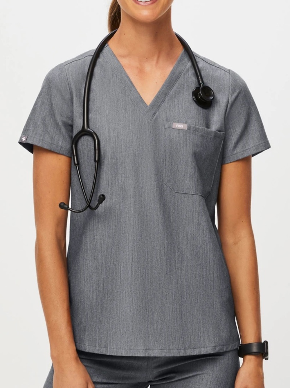 FIGS Catarina Scrub Top Graphite